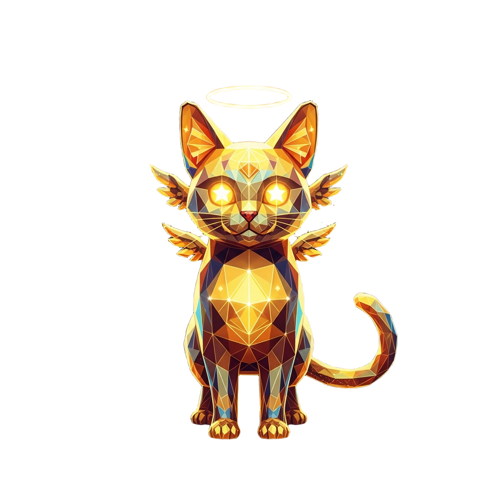 Geometric low-poly Divine cat NFT - Legendary rarity