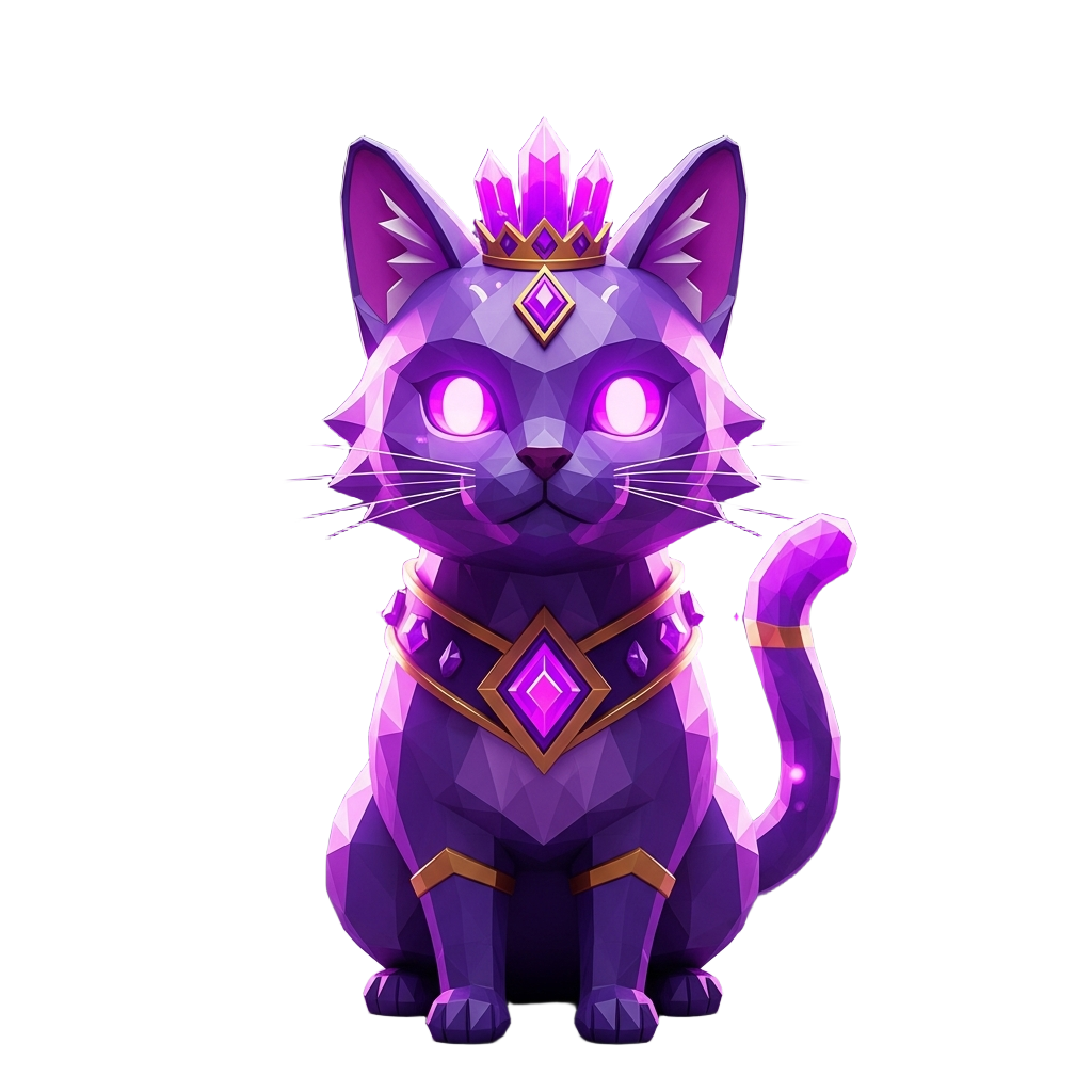 Geometric low-poly Emperor cat NFT - Epic rarity